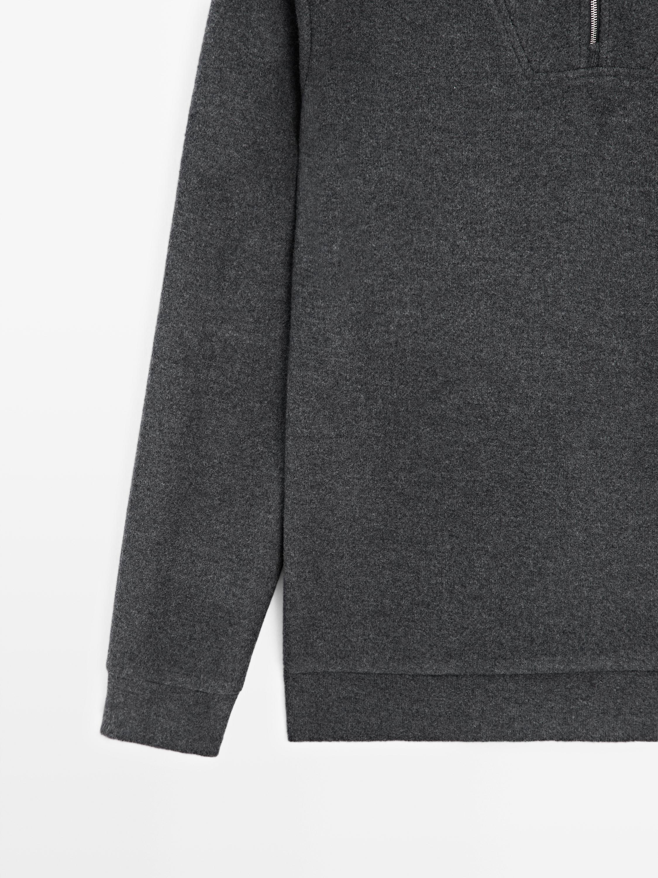 Half-zip cotton blend polo shirt